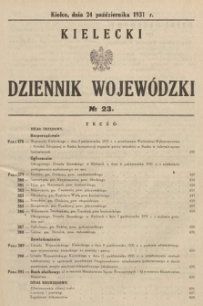 Kielecki Dziennik Wojewódzki. 1931, nr 23 |PDF|