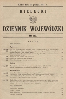 Kielecki Dziennik Wojewódzki. 1931, nr 27 |PDF|