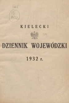 Kielecki Dziennik Wojewódzki. 1932, skorowidz alfabetyczny |PDF|