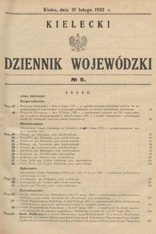 Kielecki Dziennik Wojewódzki. 1932, nr 5 |PDF|