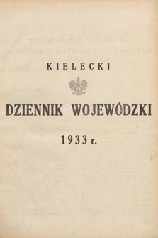 Kielecki Dziennik Wojewódzki. 1933, skorowidz alfabetyczny |PDF|