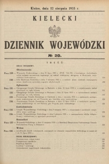 Kielecki Dziennik Wojewódzki. 1933, nr 20 |PDF|