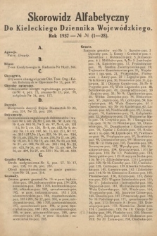 Kielecki Dziennik Wojewódzki. 1937, skorowidz alfabetyczny |PDF|