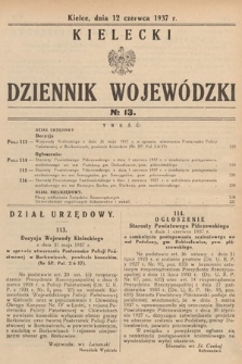 Kielecki Dziennik Wojewódzki. 1937, nr 13 |PDF|