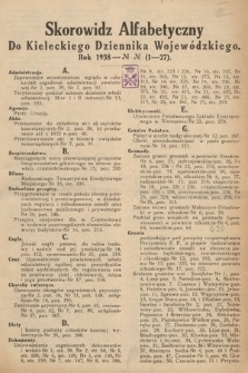 Kielecki Dziennik Wojewódzki. 1938, skorowidz alfabetyczny |PDF|