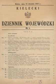 Kielecki Dziennik Wojewódzki. 1939, nr 1 |PDF|