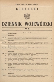 Kielecki Dziennik Wojewódzki. 1939, nr 5 |PDF|