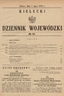 Kielecki Dziennik Wojewódzki. 1939, nr 12 |PDF|