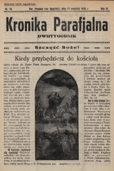 Kronika Parafjalna : dwutygodnik. 1930, nr 18 |PDF|