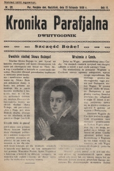 Kronika Parafjalna : dwutygodnik. 1930, nr 22 |PDF|