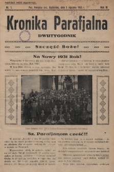 Kronika Parafjalna : dwutygodnik. 1931, nr 1 |PDF|