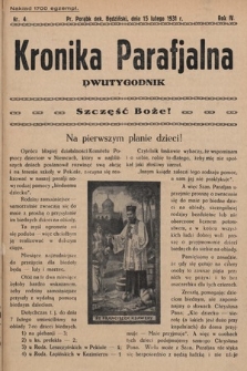 Kronika Parafjalna : dwutygodnik. 1931, nr 4 |PDF|
