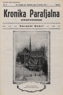 Kronika Parafjalna : dwutygodnik. 1931, nr 8 |PDF|