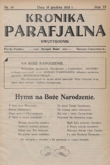 Kronika Parafjalna : dwutygodnik. 1933, nr 19 |PDF|