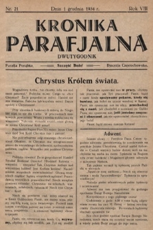 Kronika Parafjalna : dwutygodnik. 1934, nr 21 |PDF|
