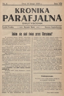 Kronika Parafjalna : dwutygodnik. 1935, nr 4 |PDF|