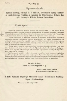 [Kadencja I, sesja III, al. 7b] Alegaty do Sprawozdań Stenograficznych z Trzeciej Sesyi Sejmu Galicyjskiego z roku 1865-1866. Alegat 7b