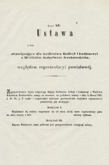 [Kadencja I, sesja III, al. 11] Alegaty do Sprawozdań Stenograficznych z Trzeciej Sesyi Sejmu Galicyjskiego z roku 1865-1866. Alegat 11