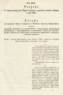 [Kadencja I, sesja III, al. 16] Alegaty do Sprawozdań Stenograficznych z Trzeciej Sesyi Sejmu Galicyjskiego z roku 1865-1866. Alegat 16