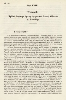 [Kadencja I, sesja III, al. 29] Alegaty do Sprawozdań Stenograficznych z Trzeciej Sesyi Sejmu Galicyjskiego z roku 1865-1866. Alegat 29