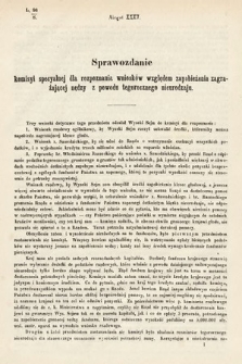 [Kadencja I, sesja III, al. 35] Alegaty do Sprawozdań Stenograficznych z Trzeciej Sesyi Sejmu Galicyjskiego z roku 1865-1866. Alegat 35