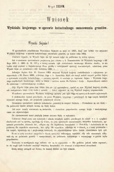 [Kadencja I, sesja III, al. 37] Alegaty do Sprawozdań Stenograficznych z Trzeciej Sesyi Sejmu Galicyjskiego z roku 1865-1866. Alegat 37