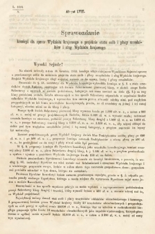 [Kadencja I, sesja III, al. 58] Alegaty do Sprawozdań Stenograficznych z Trzeciej Sesyi Sejmu Galicyjskiego z roku 1865-1866. Alegat 58