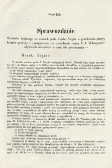 [Kadencja I, sesja III, al. 62] Alegaty do Sprawozdań Stenograficznych z Trzeciej Sesyi Sejmu Galicyjskiego z roku 1865-1866. Alegat 62