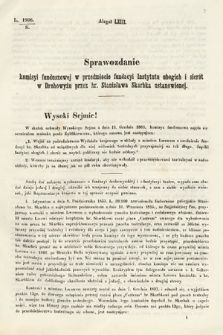 [Kadencja I, sesja III, al. 63] Alegaty do Sprawozdań Stenograficznych z Trzeciej Sesyi Sejmu Galicyjskiego z roku 1865-1866. Alegat 63