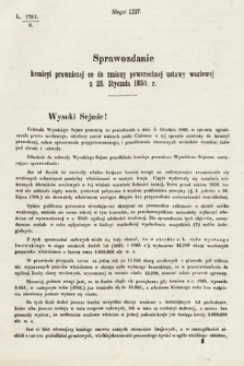 [Kadencja I, sesja III, al. 64] Alegaty do Sprawozdań Stenograficznych z Trzeciej Sesyi Sejmu Galicyjskiego z roku 1865-1866. Alegat 64