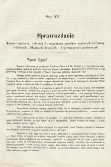 [Kadencja I, sesja III, al. 66] Alegaty do Sprawozdań Stenograficznych z Trzeciej Sesyi Sejmu Galicyjskiego z roku 1865-1866. Alegat 66