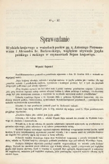 [Kadencja I, sesja III, al. 90] Alegaty do Sprawozdań Stenograficznych z Trzeciej Sesyi Sejmu Galicyjskiego z roku 1865-1866. Alegat 90