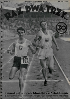 Raz, Dwa, Trzy : ilustrowany kuryer sportowy. 1935, nr 32