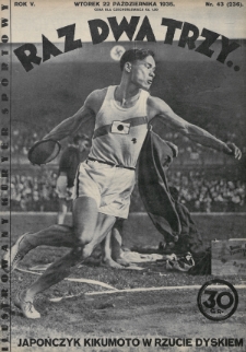 Raz, Dwa, Trzy : ilustrowany kuryer sportowy. 1935, nr 43