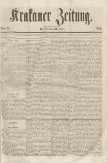 Krakauer Zeitung.[Jg.1], Nro. 23 (29 Jänner 1857)