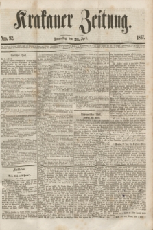 Krakauer Zeitung.[Jg.1], Nro. 92 (23 April 1857) + dod.