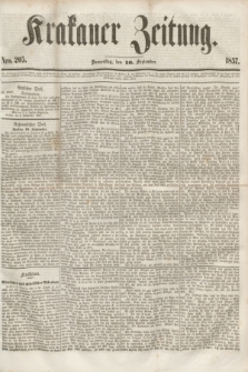 Krakauer Zeitung.[Jg.1], Nro. 205 (10 September 1857)