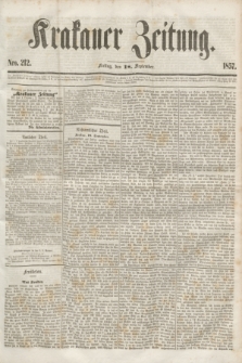 Krakauer Zeitung.[Jg.1], Nro. 212 (18 September 1857)