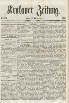 Krakauer Zeitung.[Jg.1], Nro. 213 (19 September 1857)