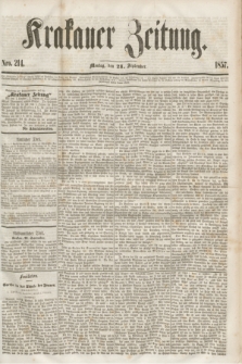 Krakauer Zeitung.[Jg.1], Nro. 214 (21 September 1857)