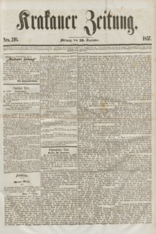 Krakauer Zeitung.[Jg.1], Nro. 216 (23 September 1857)