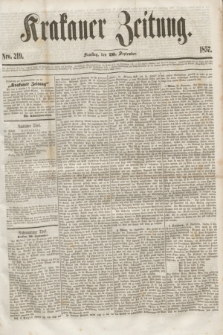 Krakauer Zeitung.[Jg.1], Nro. 219 (26 September 1857) + dod.