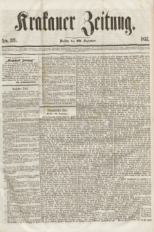 Krakauer Zeitung.[Jg.1], Nro. 221 (29 September 1857) + dod.