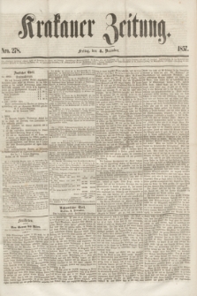 Krakauer Zeitung.[Jg.1], Nro. 278 (4 December 1857)