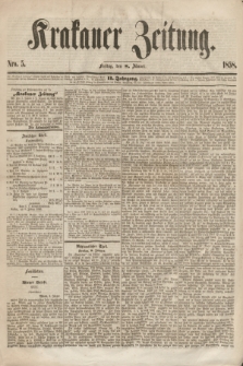 Krakauer Zeitung.Jg.2, Nro. 5 (8 Jänner 1858)