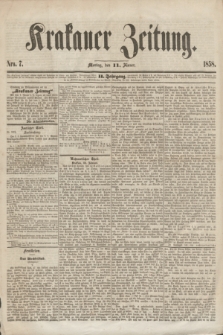 Krakauer Zeitung.Jg.2, Nro. 7 (11 Jänner 1858) + dod.