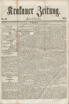 Krakauer Zeitung.Jg.2, Nro. 13 (18 Jänner 1858)