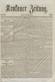 Krakauer Zeitung.Jg.2, Nro. 18 (23 Jänner 1858)