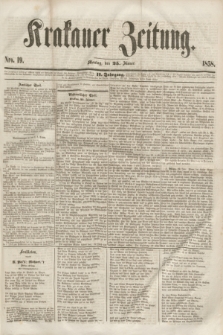 Krakauer Zeitung.Jg.2, Nro. 19 (25 Jänner 1858)