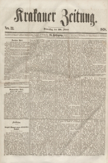 Krakauer Zeitung.Jg.2, Nro. 22 (28 Jänner 1858)